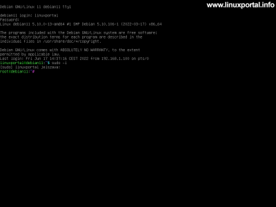 Debian 11 (Bullseye) minimális szerver - Konzol